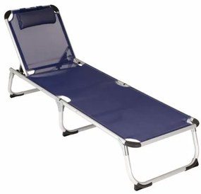 Garthen 61127 Záhradné skladacie ležadlo s vankúšom - tmavo modré