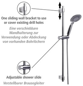 Sprchový set z nerezovej ocele v lesklej striebornej farbe 66 cm Young - Wenko