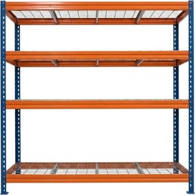 Regál na vysoké zaťaženie do 480 kg/polica BULLRACK RIVET PRO oceľ rošt