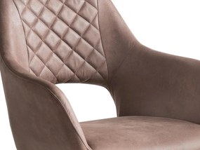 furniture-nabytek.cz - Sada 2 otočných kresiel Corton, hnedá látka a kov