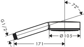 Hansgrohe Pulsify S, ručná sprcha 105 1jet, chrómová, HAN-24120000