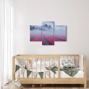 Obraz - Krajina s tulipánovými poľami (90x60 cm)