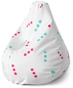Sablio Sedací vak Pear Bodkované čiarky - 70 x 95 x 15 cm