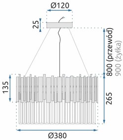Toolight Toolight, závesné svietidlo zo zlatých krištáľov E14 APP601-C, zlatá, OSW-08913