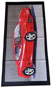 Plážová osuška FUNNY RED CAR 70x140 cm