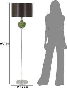 Stojacia lampa Eva 160 cm strieborná/čierna/zelená