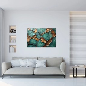 Obraz - Zeleno-zlatá maľba (90x60 cm)