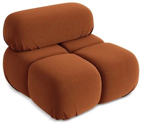 Oranžový zamatový modul pohovky (stredový diel) Lokua – Makamii