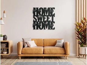 drevko Drevená nálepka na stenu Home Sweet Home Rozmer obrazu: 44,5 x 44,5 cm, Farba dekorácie: Čierna