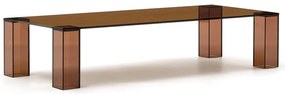 Hnedý sklenený konferenčný stolík 60x140 cm Adularia – Kave Home