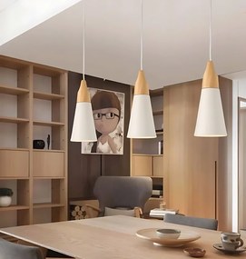 Toolight Toolight, stropné svietidlo SCANDI B APP058-1CP, biela-hnedá, OSW-00151