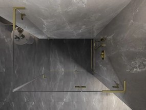 Mexen Lunar L, 1-krídlový sprchový kút, pravý, 100 x 80 cm, 8mm číre sklo, zlatý matný profil, 834L-100-080-55-00-P
