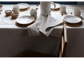Ľanový behúň Talven Tuoksut 46x150, ľan-biely