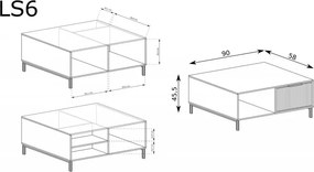 Konferenčný stolík Eleganzo 90 cm indigo