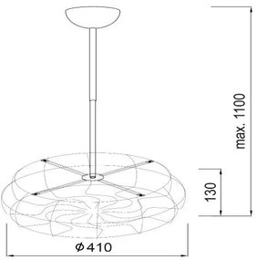 ACA DECOR Závesné svietidlo Army ventilátor, 5xE27