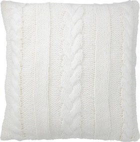 Biely pletený vankúš s výplňou Twist - 45*10*45cm