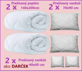 Prešívaný Antialergický 2xPaplón + 2xVankúš + 2xDARČEK