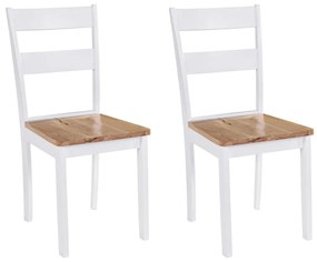 Jedálenské stoličky 2 ks, biele, kaučukový masív