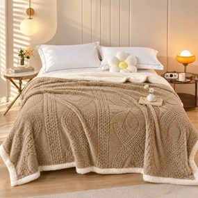 Deka Flower luxury baranková z mikroplyšu béžová 200x230cm TiaHome