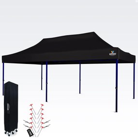 BRIMO Nožnicový párty stan EXCLUSIVE oceľ 3x6 m bez stien čierny