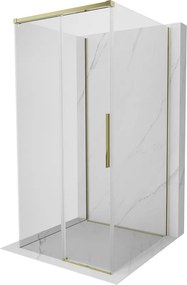 Mexen Rox-3S, 3-stenný sprchový kút 95 x 95 cm, 8mm číre sklo, zlatý profil, 8C2-095-095-50-00-3S