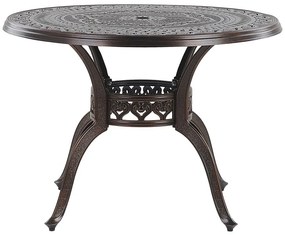 Okrúhly záhradný stôl ⌀ 102 cm hnedý SALENTO Beliani