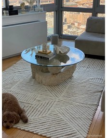 Krémový prateľný ručne tkaný vlnený koberec 170x240 cm Almond Valley – Lorena Canals