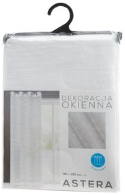 ZÁCLONA NA KRÚŽKOCH ASTERA 140X250 CM BIELA