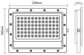 LED Vonkajší reflektor LED/100W/230V 5000K IP65 šedá