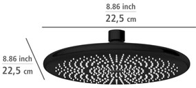 WENKO 24927100 - Sprchová hlavica WATERSAVING SYSTEM 22,5x22,5 cm čierna