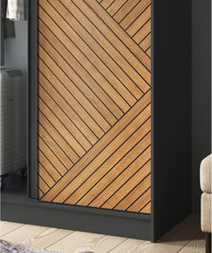 Šatní skříň Marrphy 120 cm dub Caramel/černá