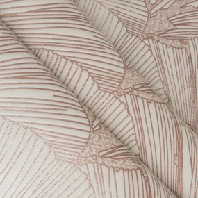 Elegantný zamatový stredový obrus v kremovej farbe s krásnym vzorom 40x140