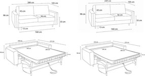 Čierna pohovka na každodenné spanie/rozkladacia 220 cm Cocoone – Bobochic Paris