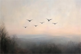Obraz - Hejno vtákov (90x60 cm)