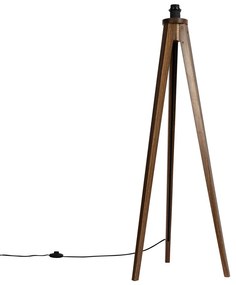 Rustikálna stojaca lampa trojnožka orechové drevo - Tripod Classic
