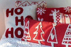Sada 2ks vianočný vankúš HOHOHO červená a béžová – 45*45*15 cm