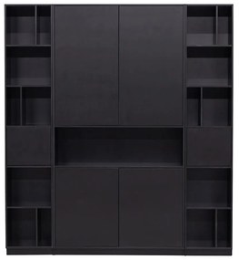 Čierna modulárna knižnica z borovicového dreva 190x210 cm Finca – WOOOD