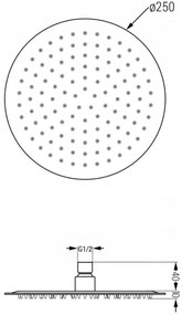 Mexen Slim dažďová hlavica 25 cm so sprchovým ramenom 40cm, chrómová, 79225211-00