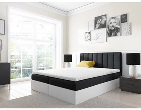Kontinentálna posteľ Figo, Rozmer postele: 160x200, Dostupné poťahy: ekokoža Soft 017 (biela) + Ikar 9