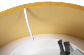 Moderné stropné svietidlo žlté so zlatým vnútrom 30 cm - Drum