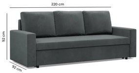 Trojmiestna rozkladacia sedačka NEO Poso tmavosivá