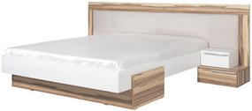 Manželská posteľ Reno 160x200cm - orech baltimore / biely lux