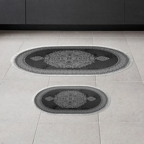 Sada 2 kusů koupelnových podložek Orient Ornamental Black černá