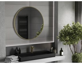 Mexen Loft, okrúhle kúpeľňové zrkadlo 95 cm, farba rámu zlatá lesklá, 9850-095-095-000-50