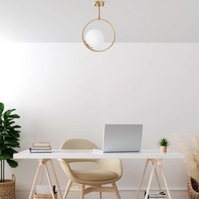 Stropné svietidlo v zlatej farbe so skleneným tienidlom 39x26 cm Dolunay – Opviq lights