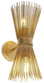 Art Deco nástenná lampa zlatá 2-svetlo - Broom