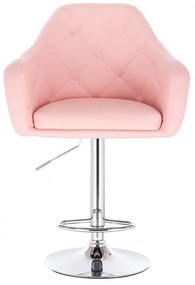 LuxuryForm Barová stolička ANDORA na striebornom tanieri - ružová