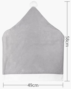 Vianočný poťah na stoličku SANTA CLAUS sivý 1 ks