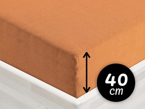 Froté napínacie prestieradlo na extra vysoký matrac FR-022 Okrové 160 x 200 - výška 40 cm