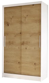 Šatníková skriňa Coletta I (biela + dub artisan). Akcia -6%. Vlastná spoľahlivá doprava až k Vám domov. 1047508
